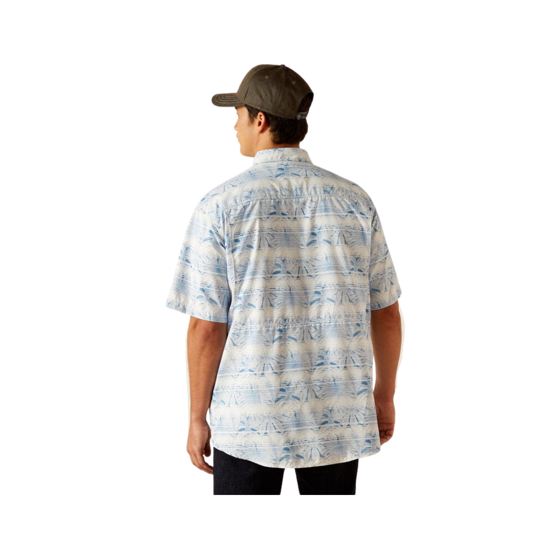 Ariat Men's Venttek Outbound Dawn Classic Fit Short Sleeve Blue Shirt