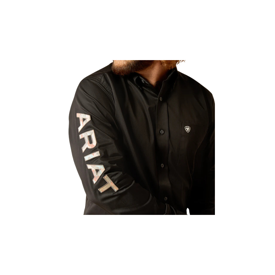 Ariat Men's Team Logo Twill Fitted Black Shirt