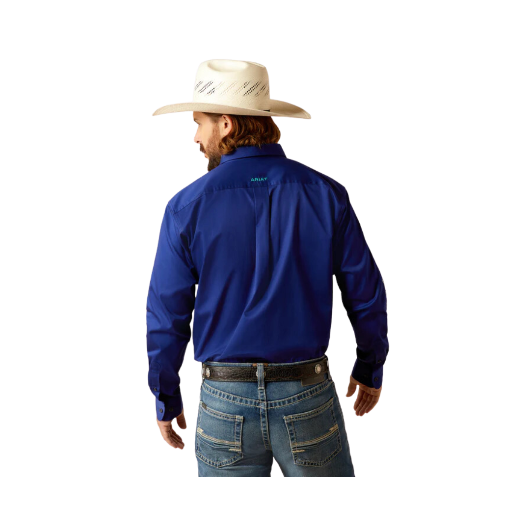 Ariat Men's Team Logo Twill Royal Classic Fit Blue Shirt