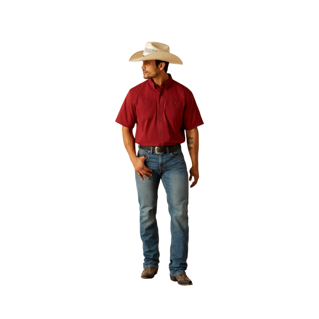 Ariat Men's Airflow Print Merlot Shirt