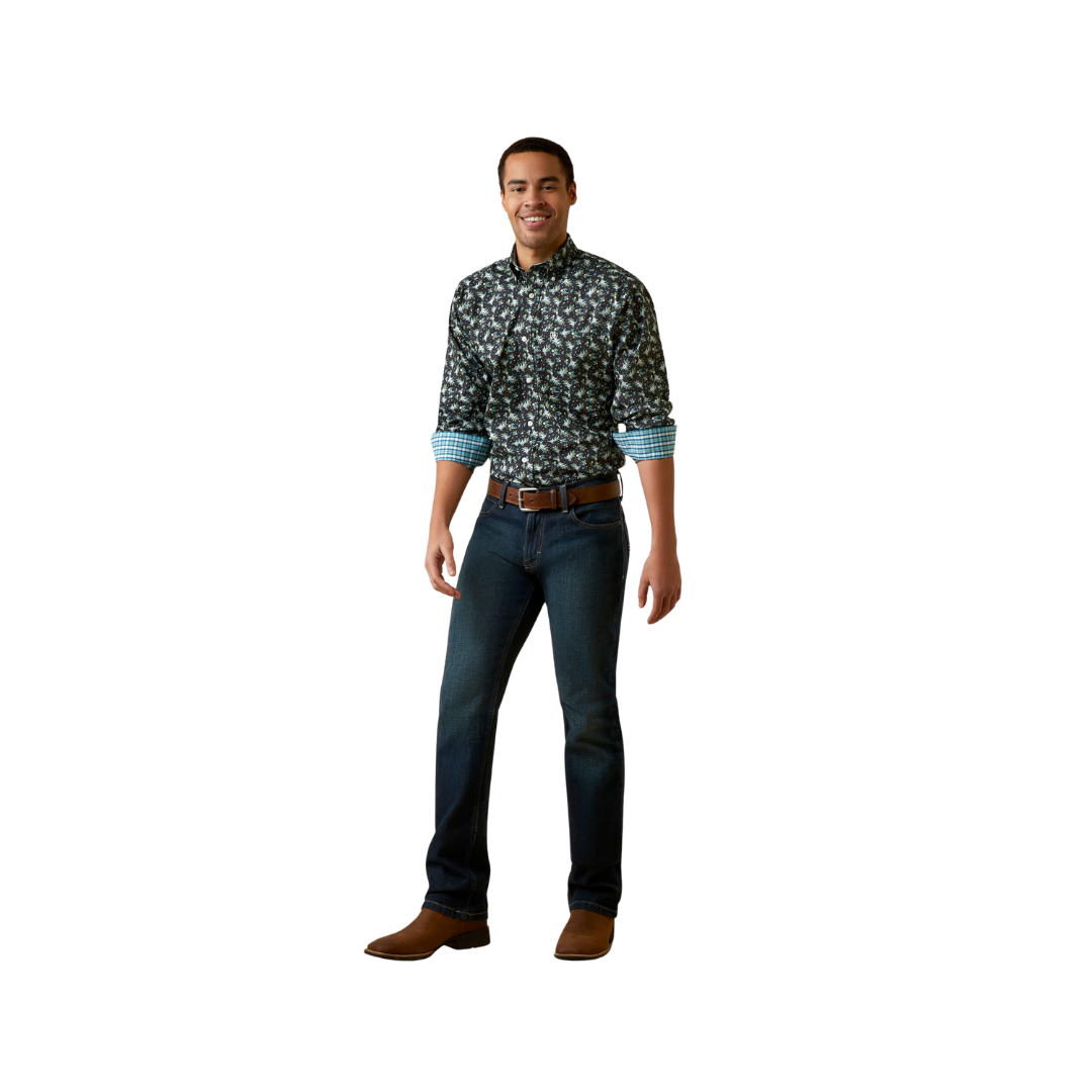 Ariat Men's Wrinkle Free Camdyn Fitted Navy Shirt