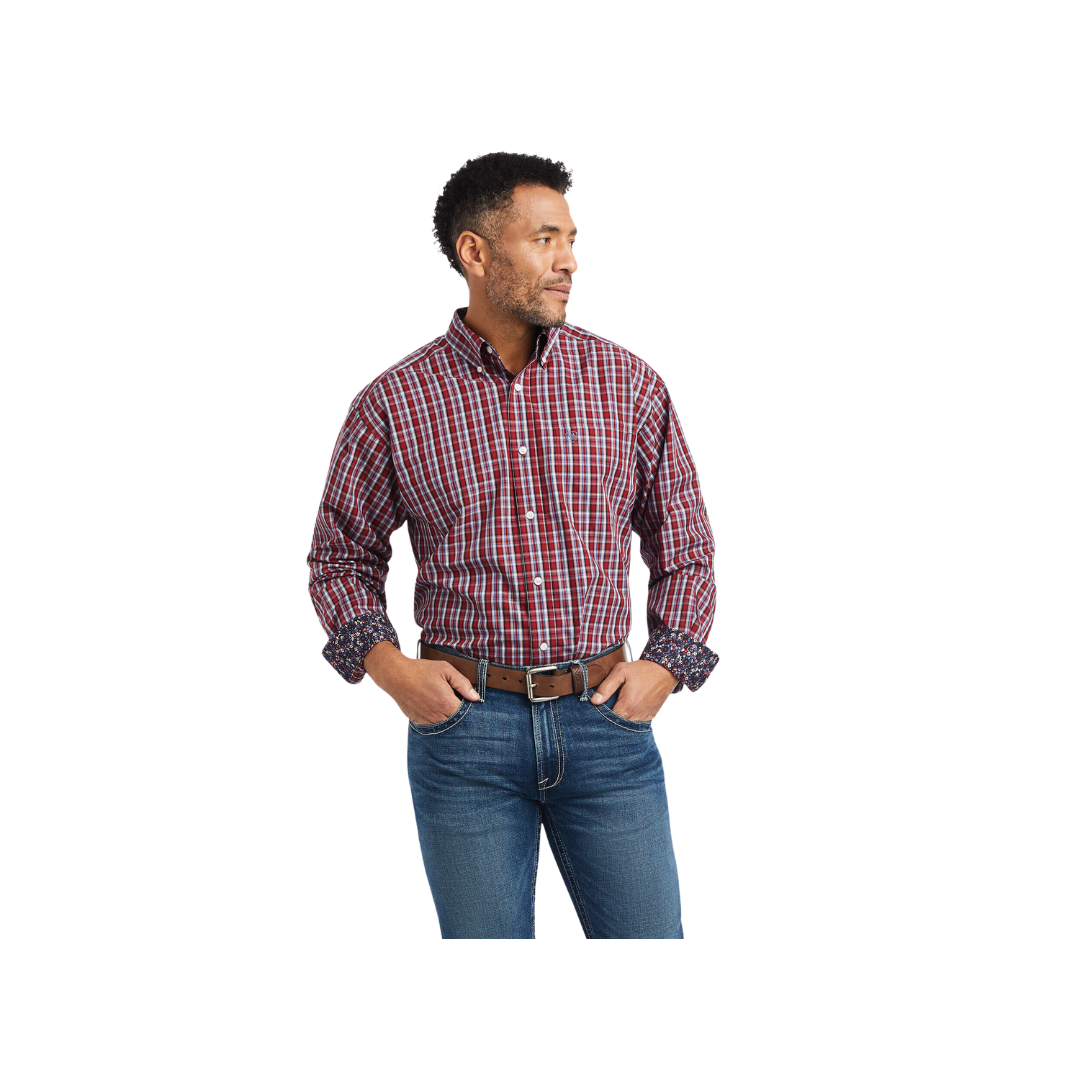 Ariat Men's Wrinkle Free Emilio Classic Fit Rio Red Shirt