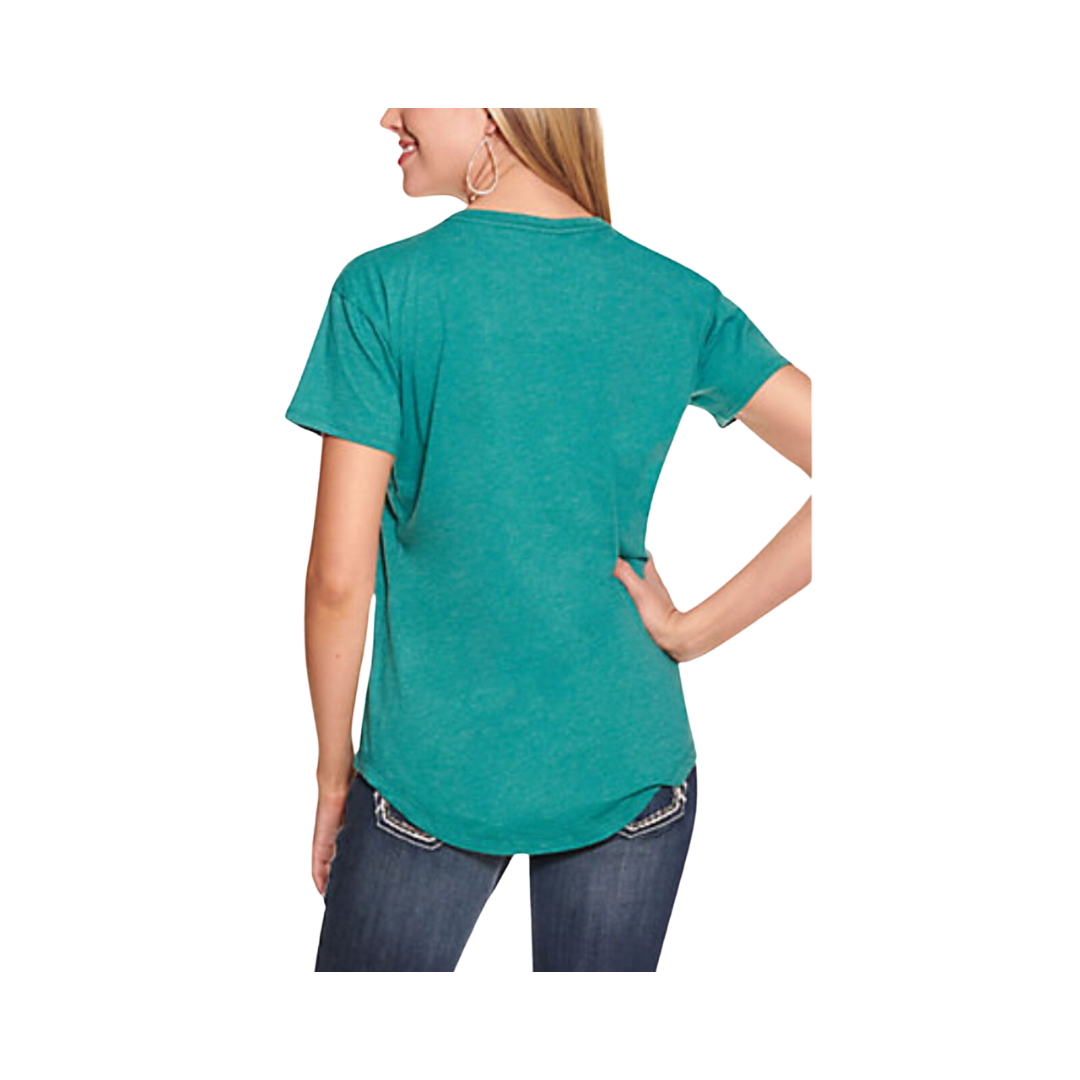 Ariat Women's Spurscript Short Sleeve Teal Green Tee Shirt
