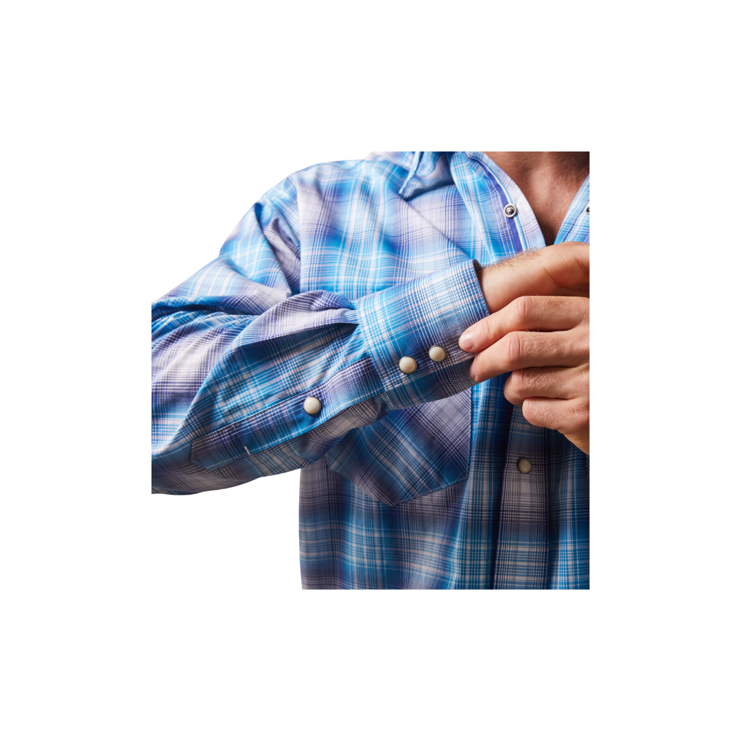 Ariat Men's Pro Series Lukas Classic Fit Light Blue Shirt