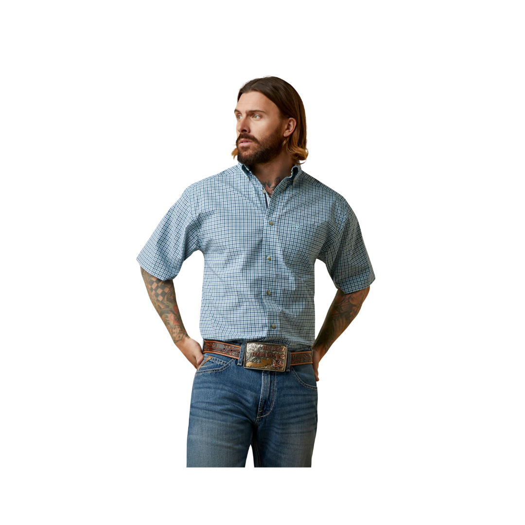 Ariat Men's Pro Series Odell Classic Fit Turquoise Shirt