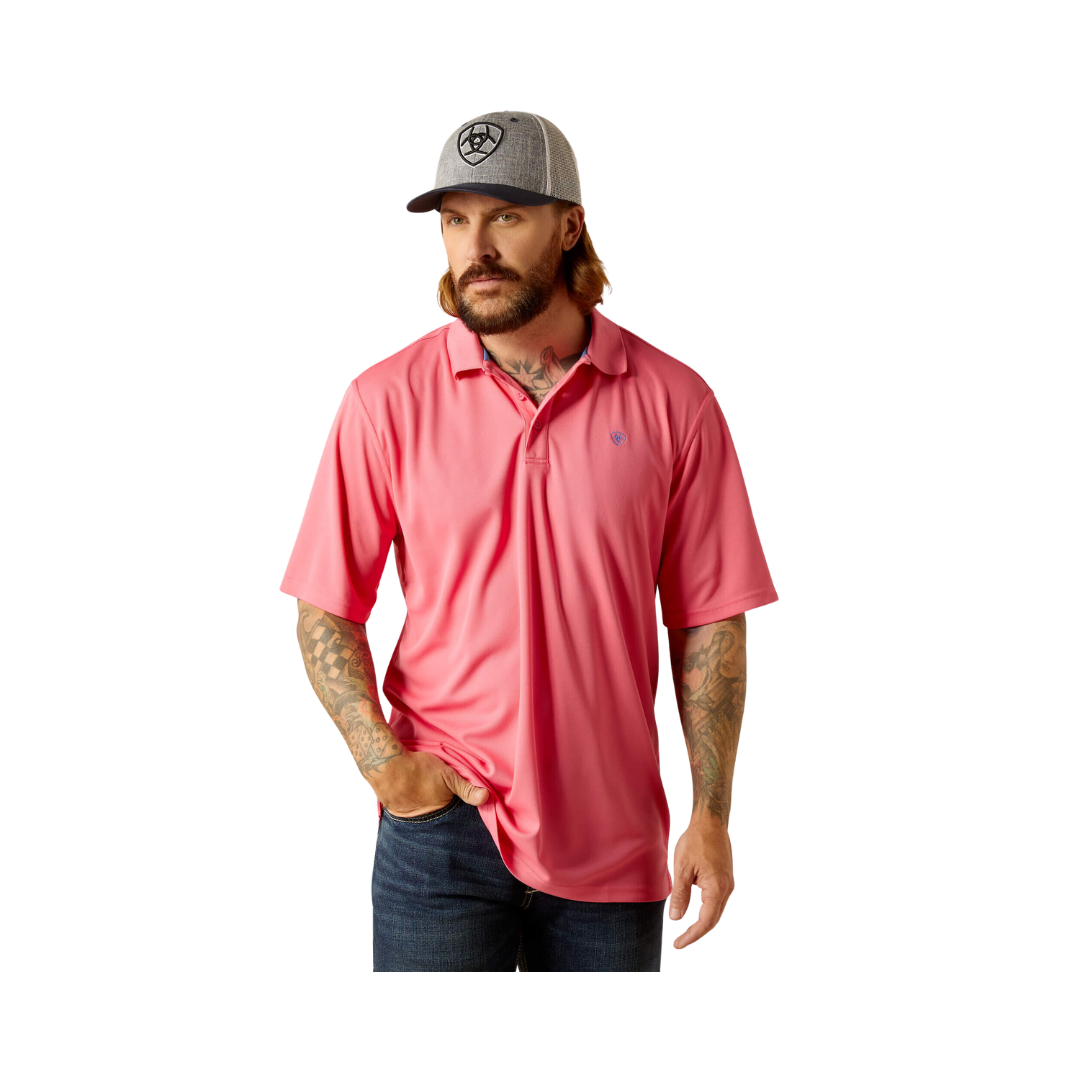 Ariat Men's Tek Polo Hot Rose Shirt