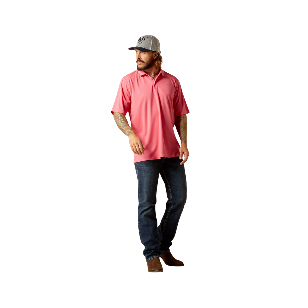 Ariat Men's Tek Polo Hot Rose Shirt