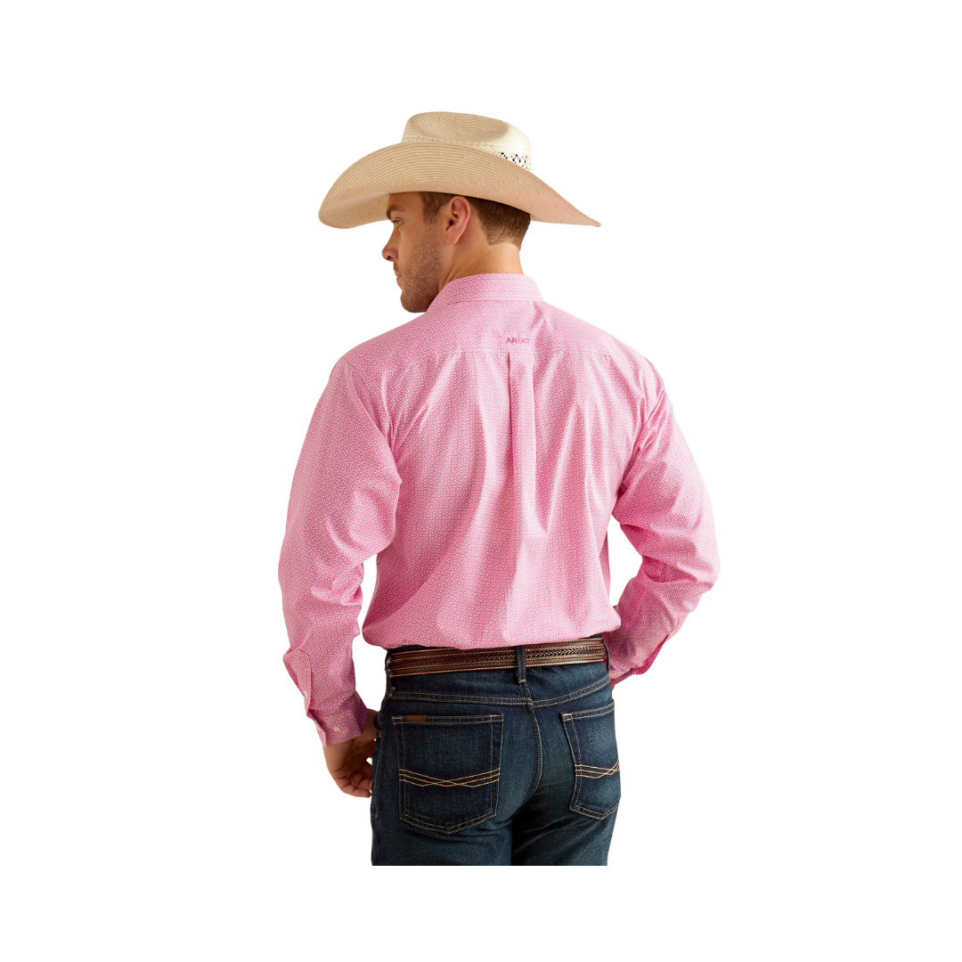Ariat Men's Wrinkle Free Oden Classic Fit Pink Shirt