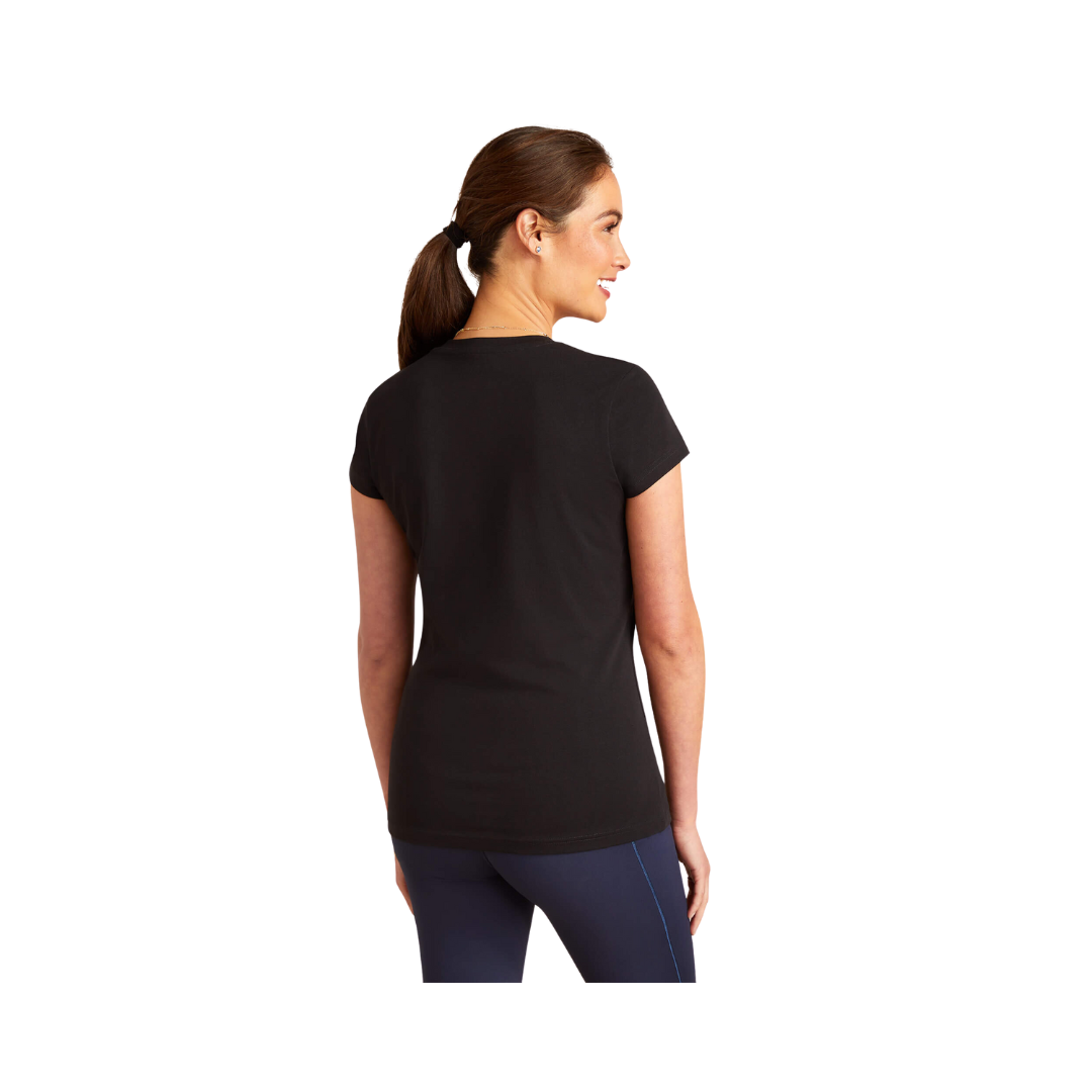 Ariat Women's Vertical Logo V Black T-Shirt