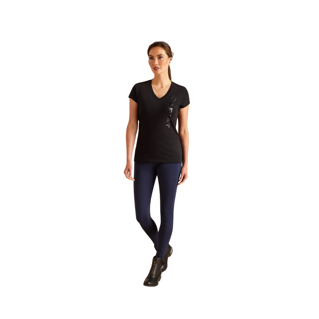 Ariat Women's Vertical Logo V Black T-Shirt