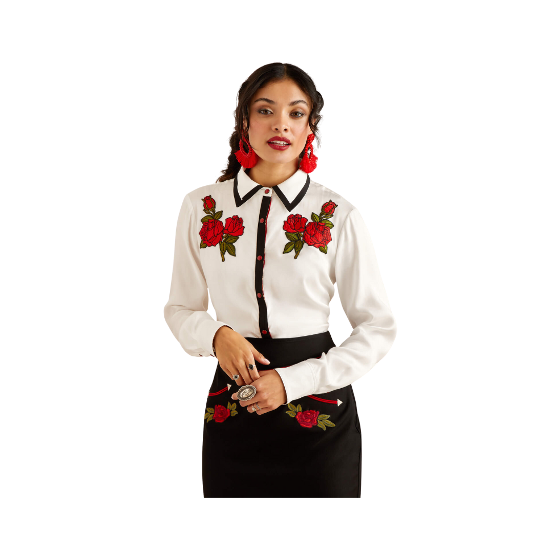 Ariat Women's Rose Rodeo Quincy White Shirt