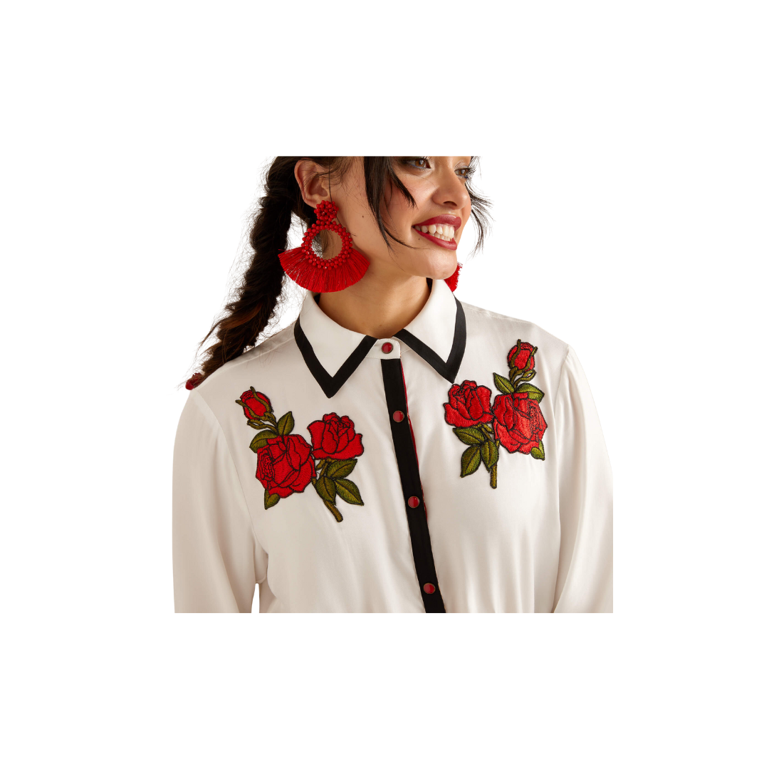 Ariat Women's Rose Rodeo Quincy White Shirt