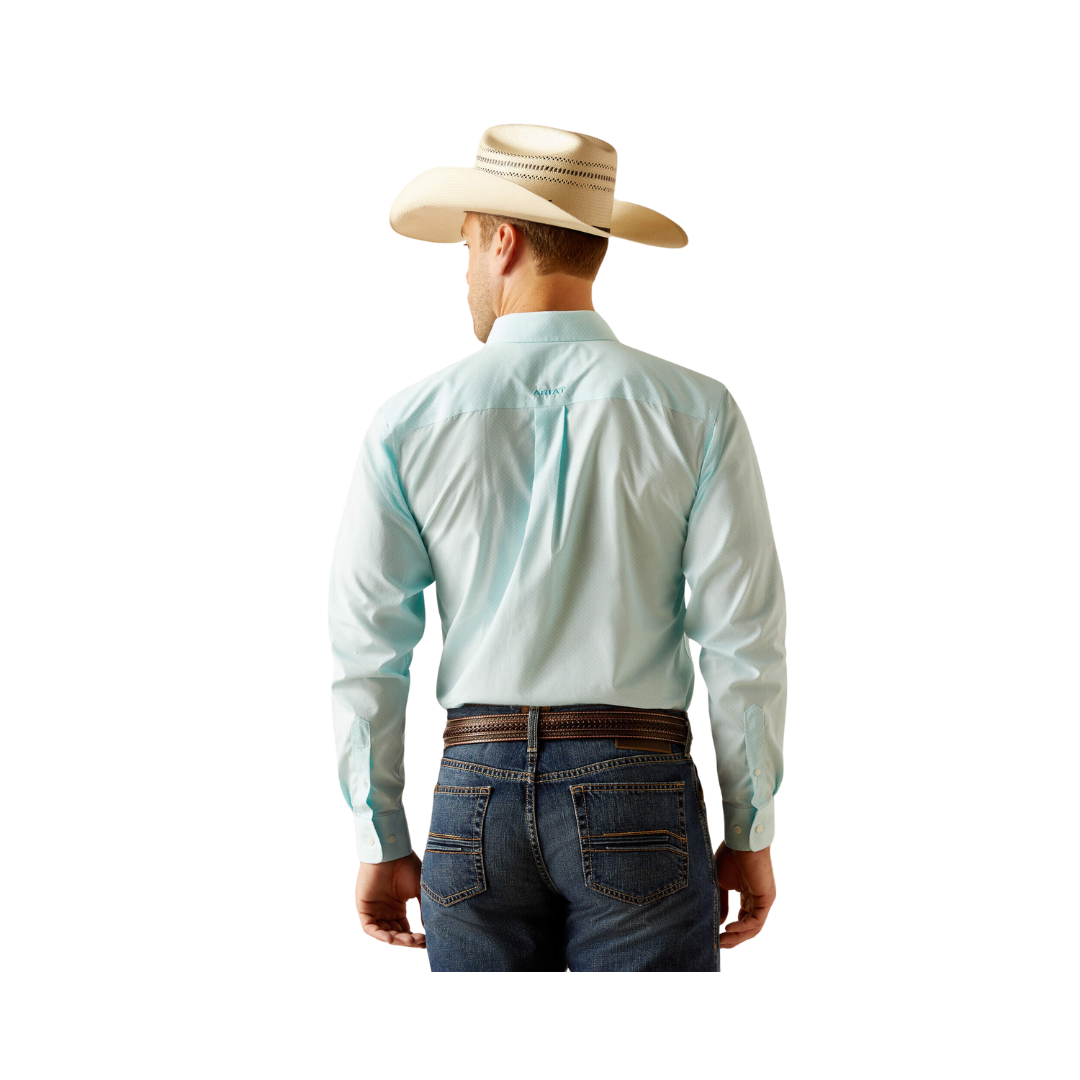 Ariat Men's Wrinkle Free Shepard Fitted Blue Radiance Shirt