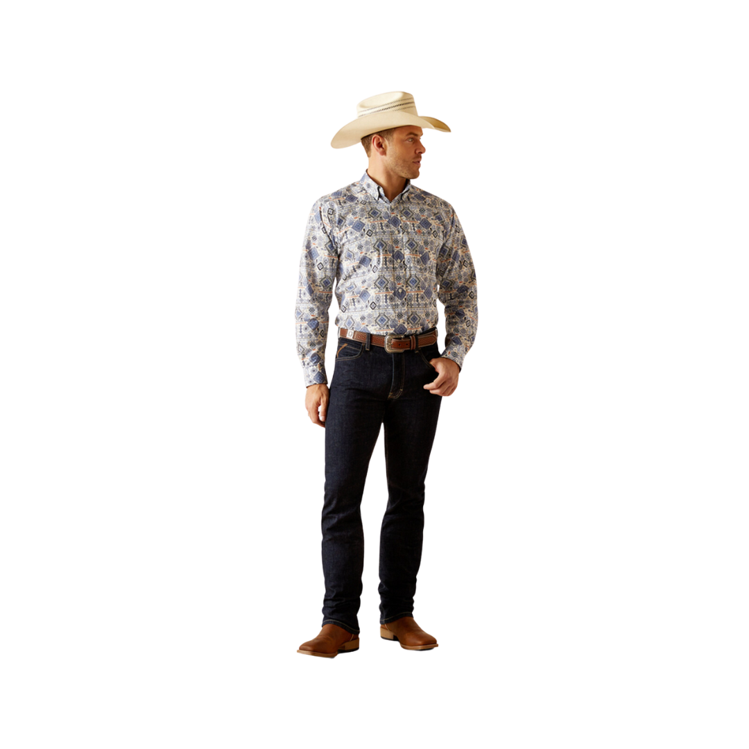 Ariat Men's Donald Print Blue Shirt
