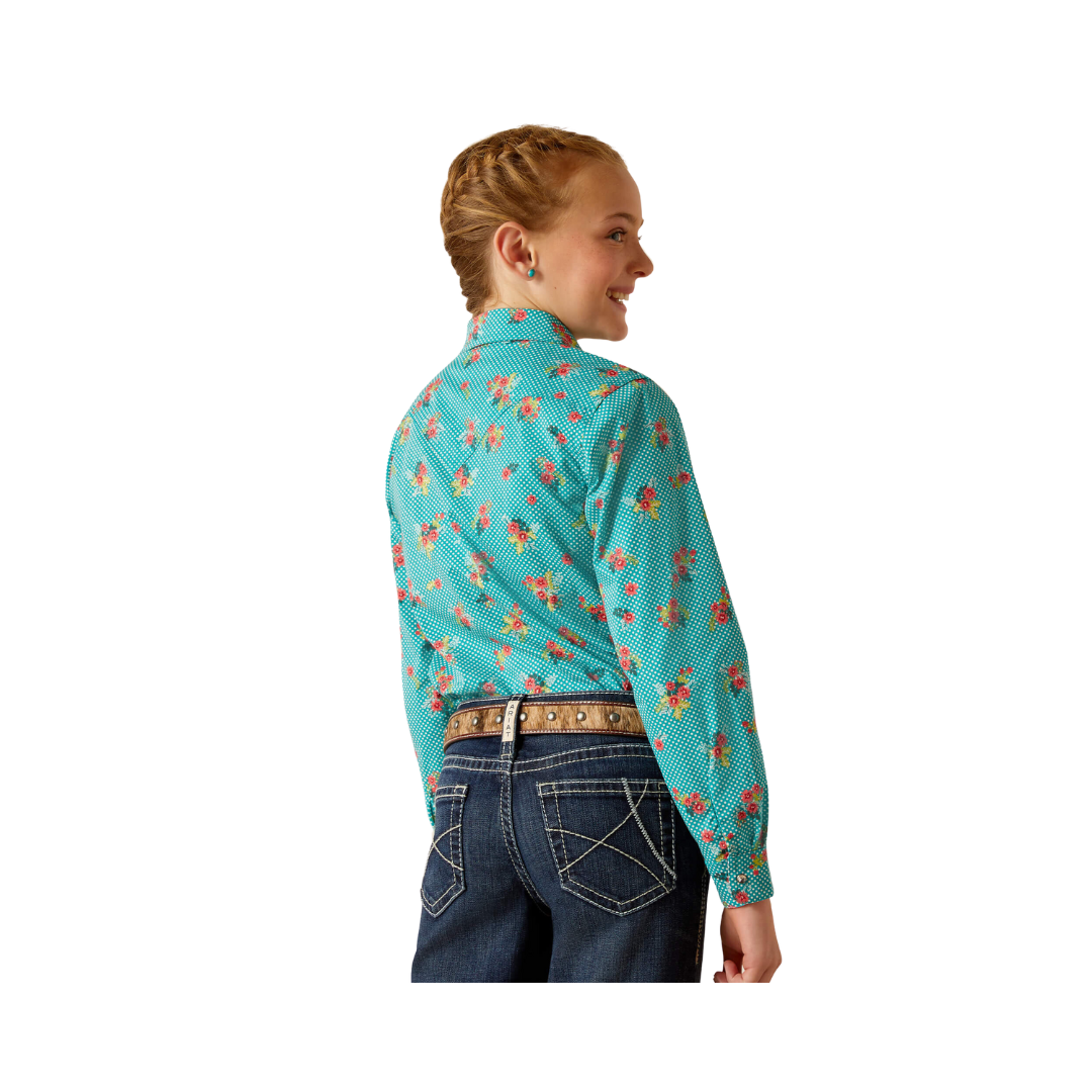 Ariat Youth Girl's Esmerelda Blue Shirt