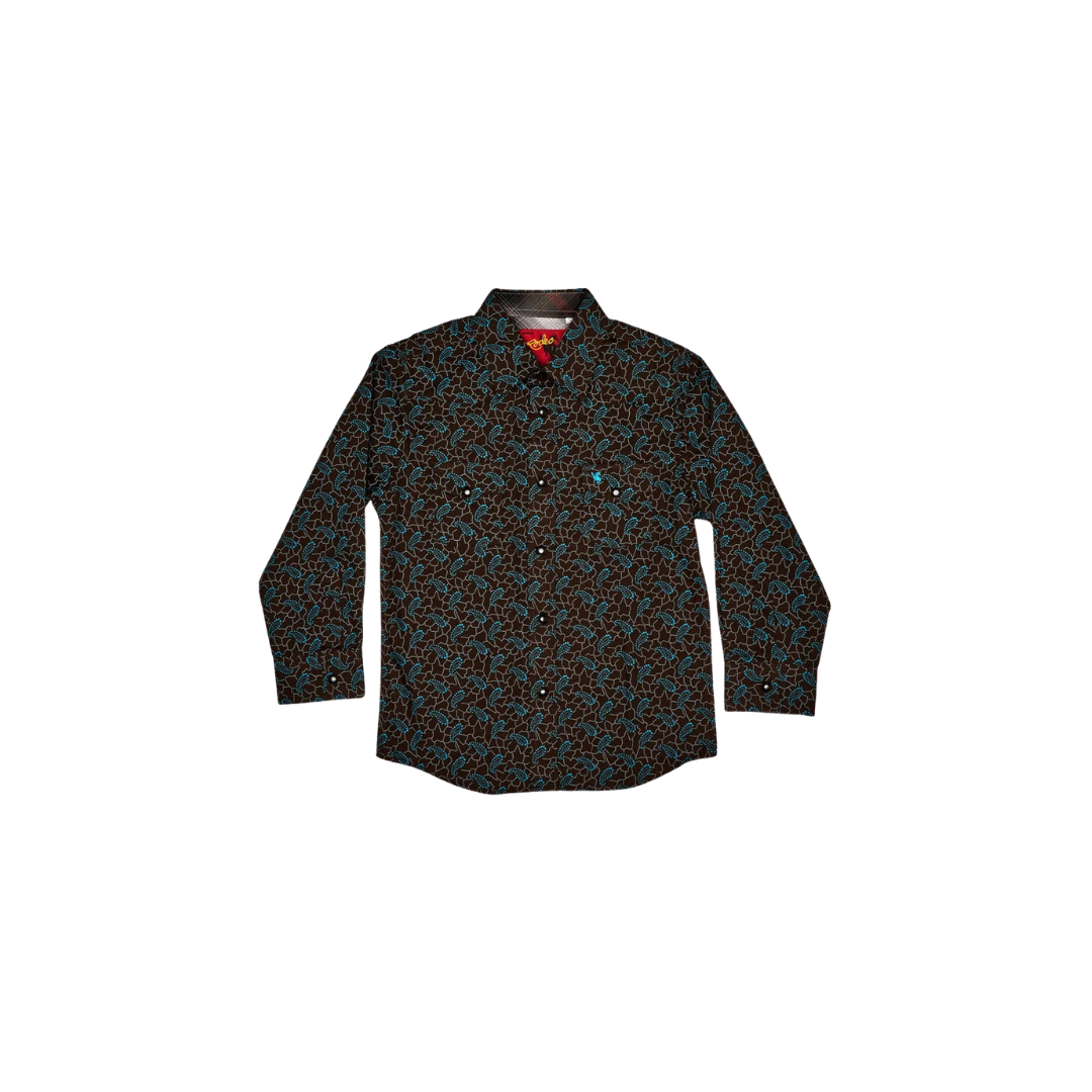 Avalon Youth Boy's Western Pearl Print Multicolor Shirt