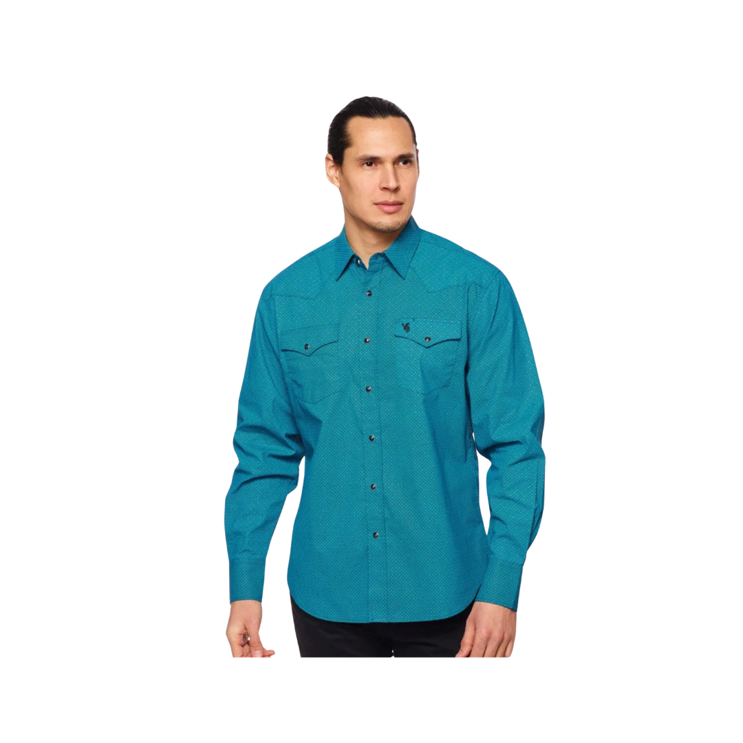 Avalon Men's Rodeo Western Print Long Sleeve Shirt