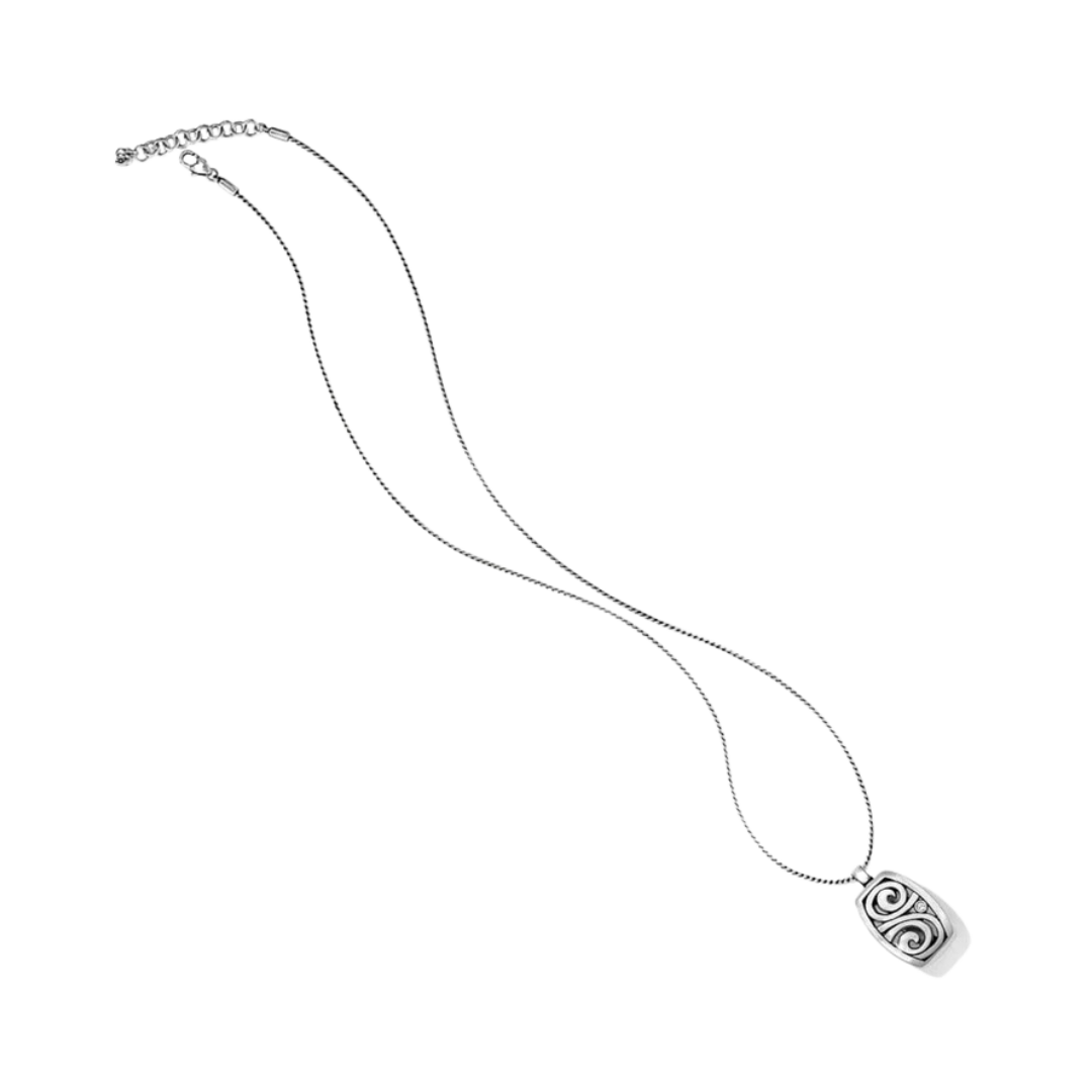 Brighton Women's London Groove Badge Clip Silver Necklace