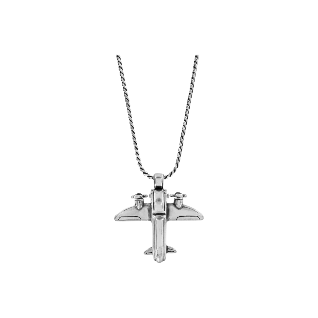 Brighton Women's Aviator Badge Silver Clip Necklace