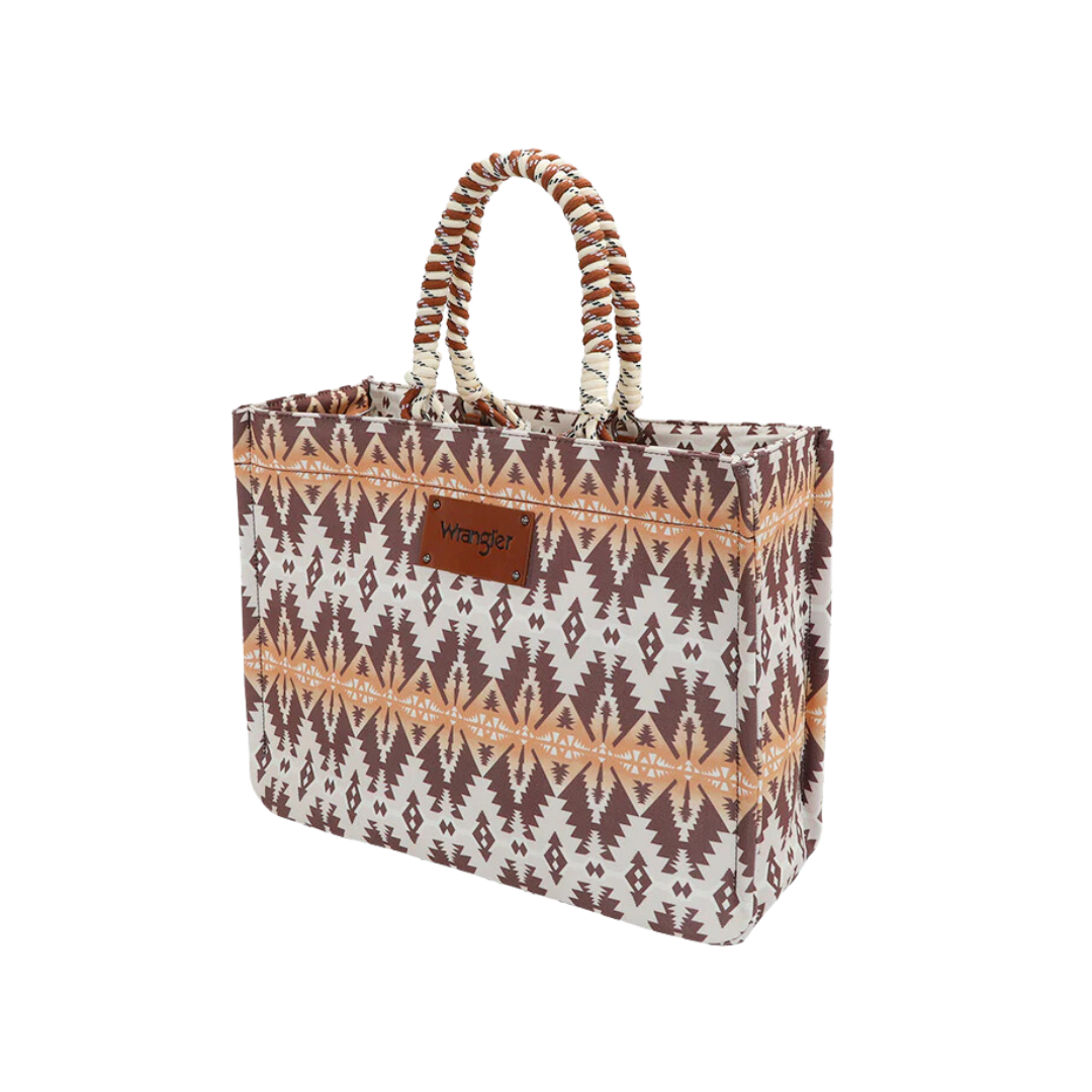 Wrangler Women's Southwestern Print Tote Khaki Bag