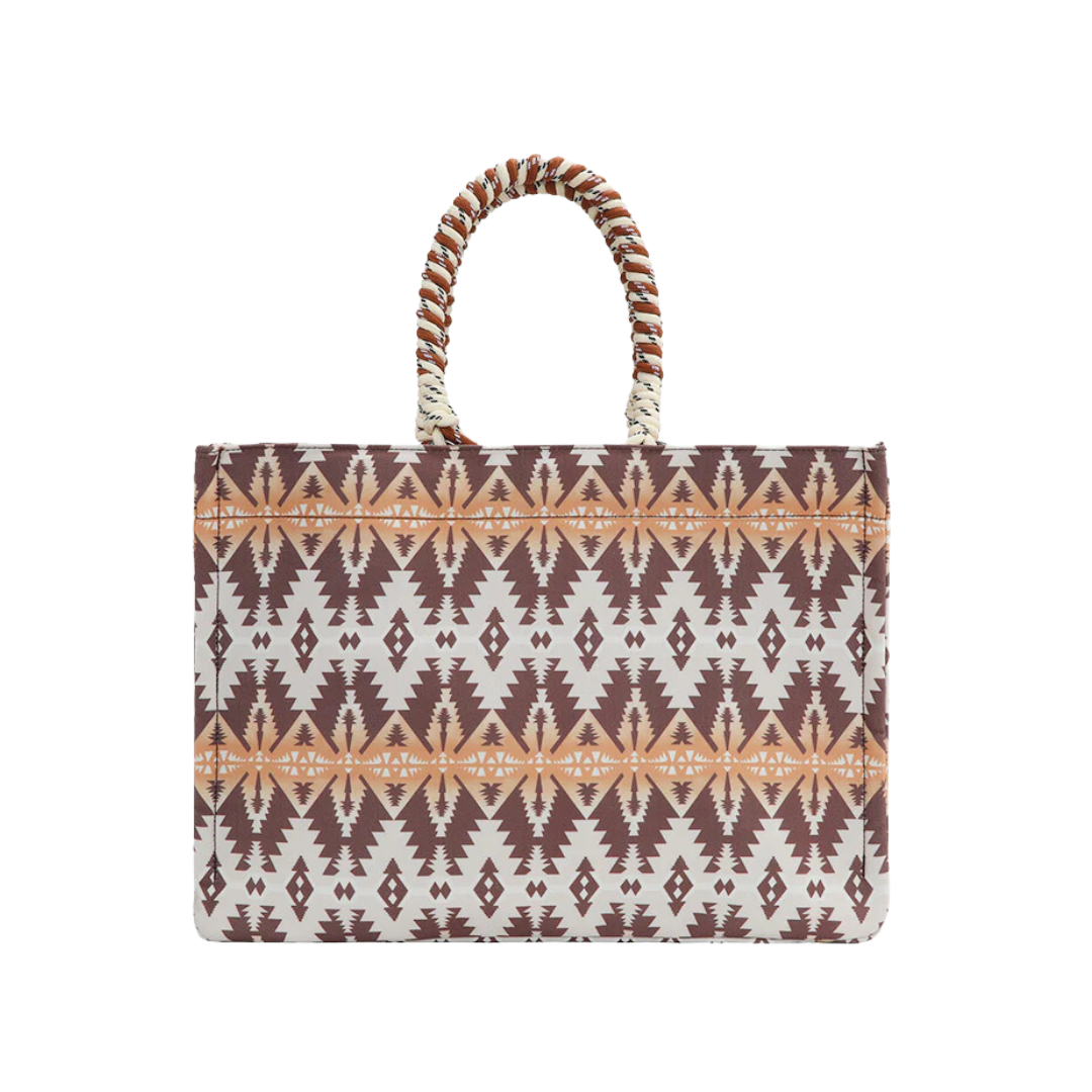 Wrangler Women's Southwestern Print Tote Khaki Bag