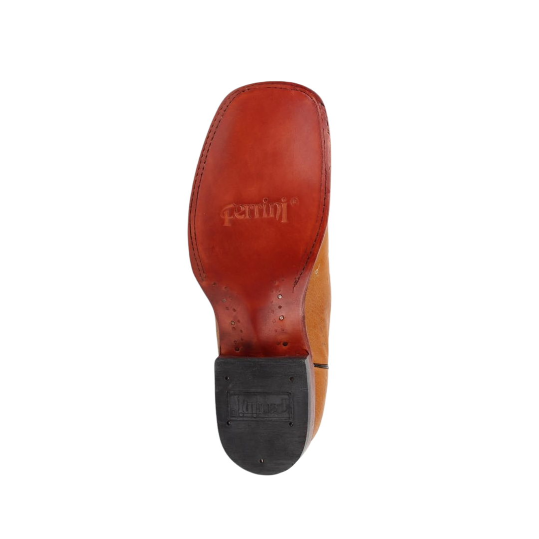 Ferrini Men's Smooth Ostrich Cognac Boots