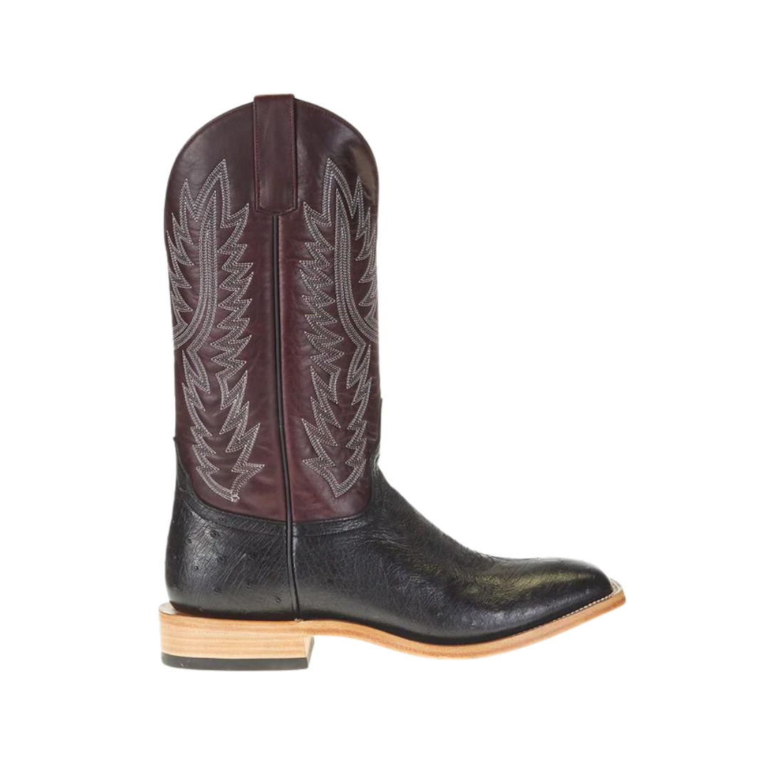 Horse Power Men's Black Smooth Ostrich Boots