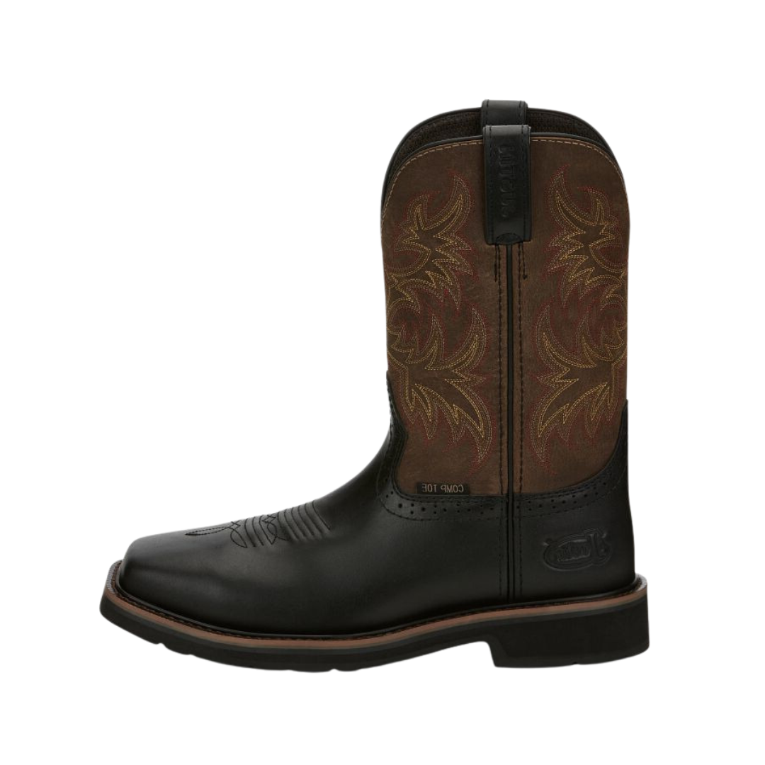 Justin Men's Black Driller Composite Toe Work Boots