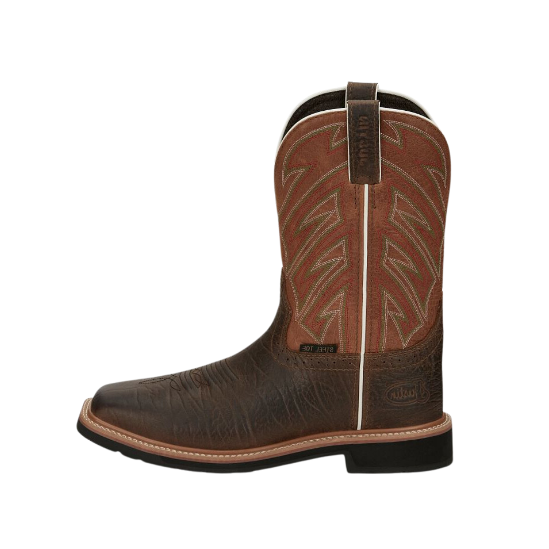 Justin Men's Electrician 11" Work Brown Boots