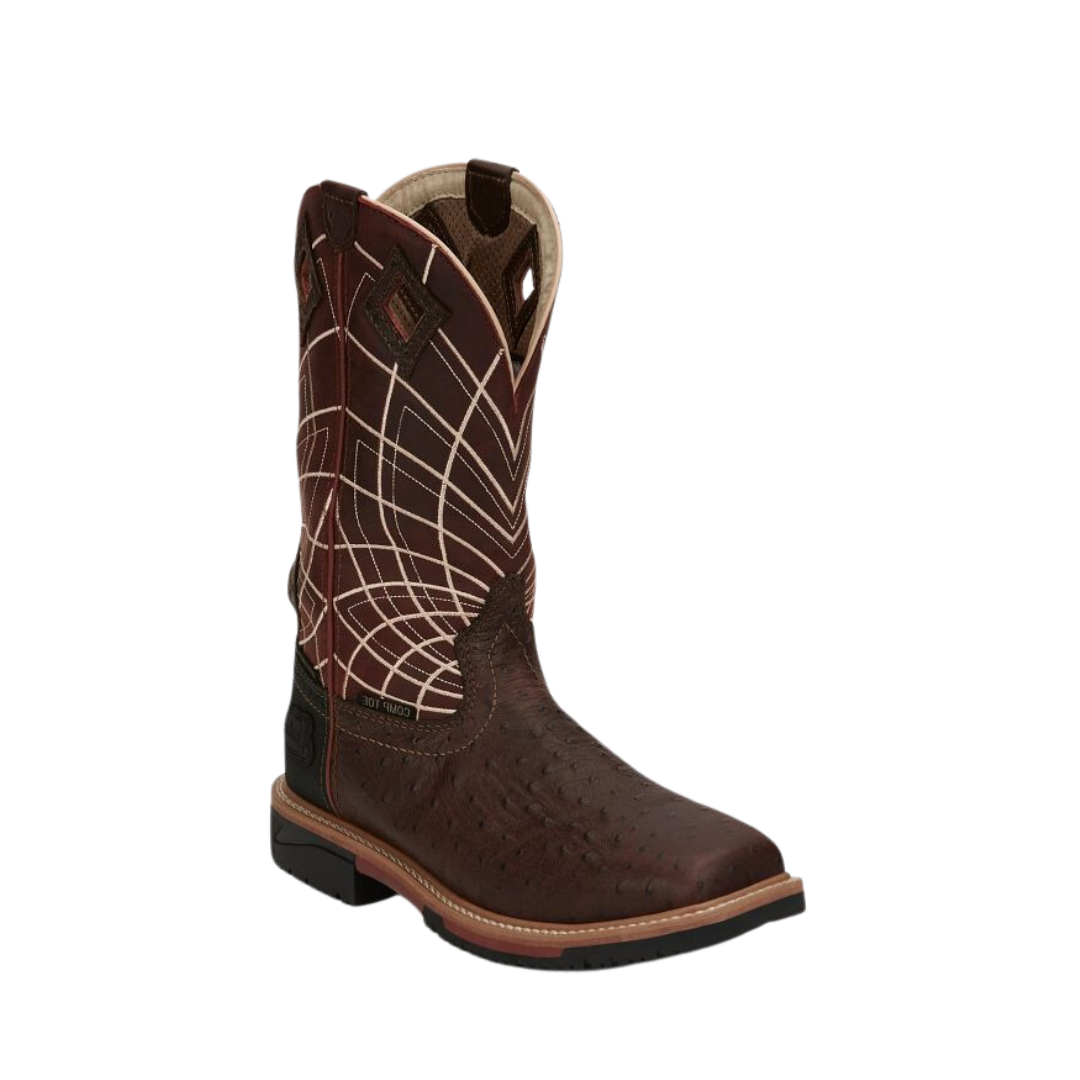 Justin Men's Derrickman 12" Waterproof Work Brown Boots