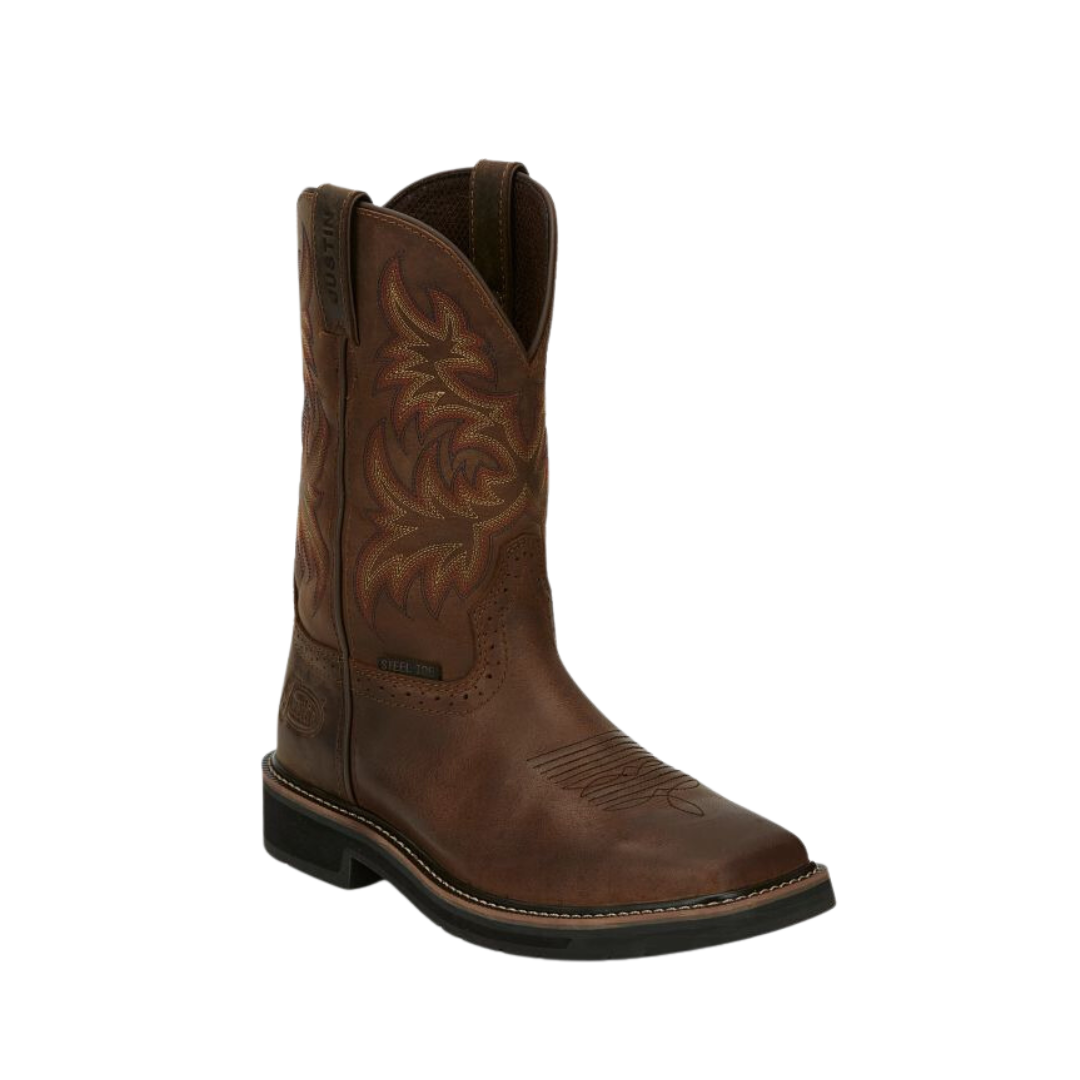 Justin Men's Brown Driller 11" Steel Toe Work Boots