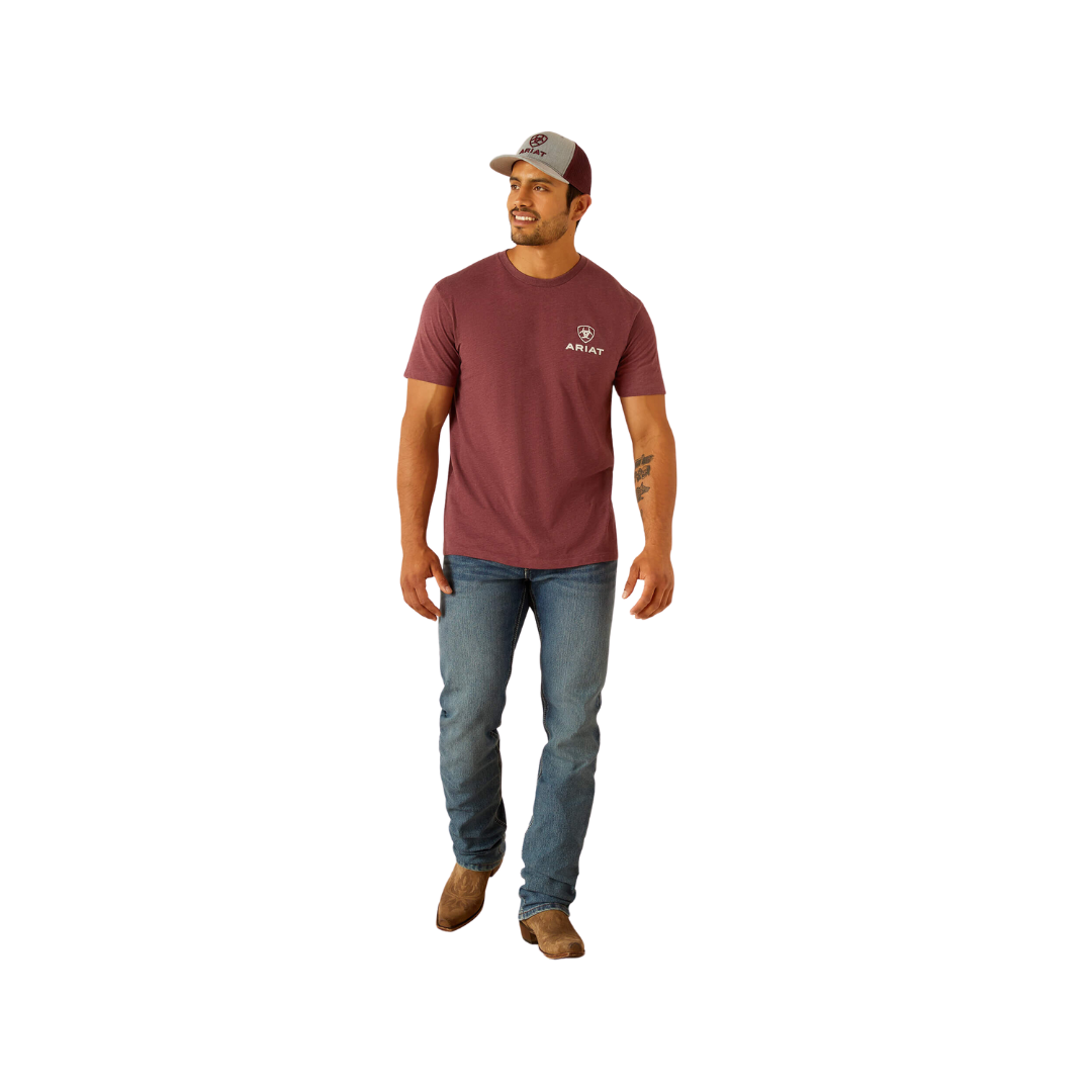 Ariat Men's Quadrant Burgundy Heather T-Shirt