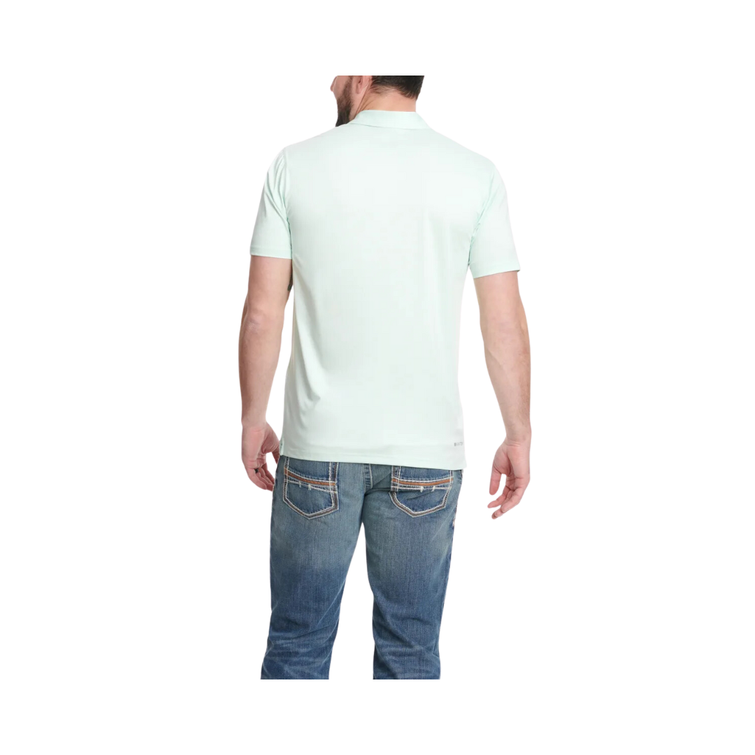 Ariat Men's Soft Pale Sea Green 2.0 Modern Fit Polo Aqua Shirt