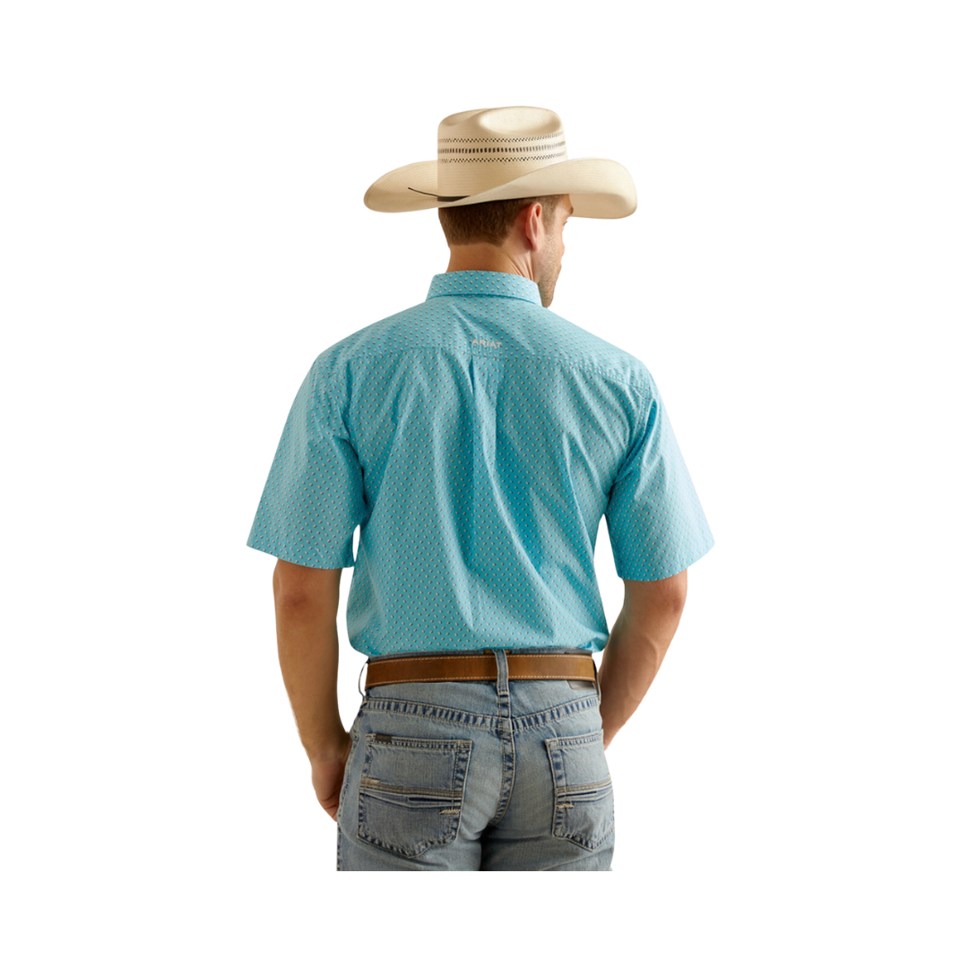 Ariat Men's Kaleb Classic Fit Print Sky Blue Shirt
