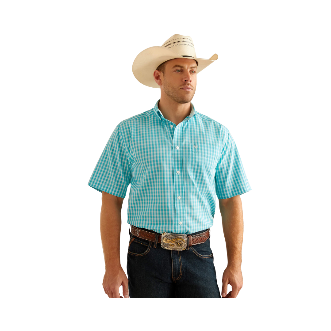 Ariat Men's Wrinkle Free Sterling Classic Fit Blue Radiance Shirt