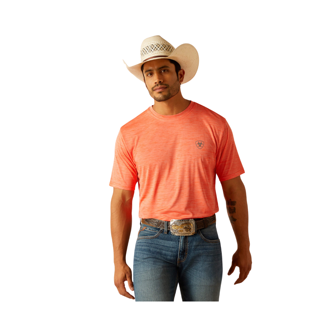 Ariat Men's Charger SW Shield Hot Coral T-Shirt