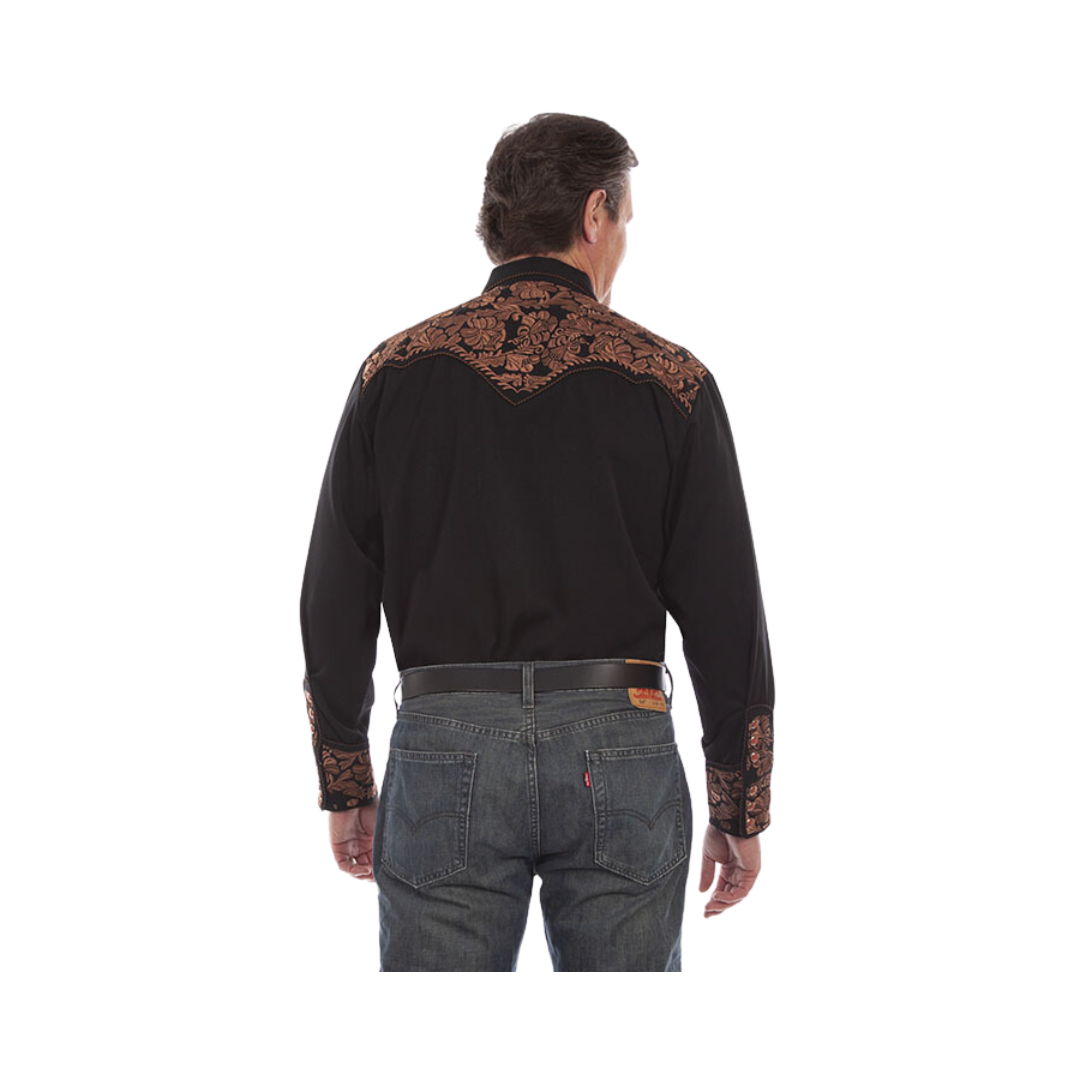 Scully Leathers Men's Western Black Shirt
