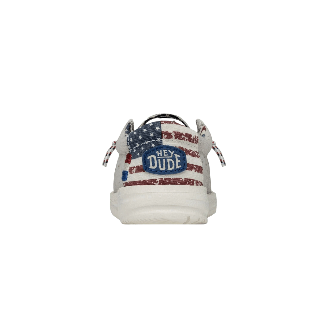 Hey Dude Kid's Wally Gray Patriotic Shoes