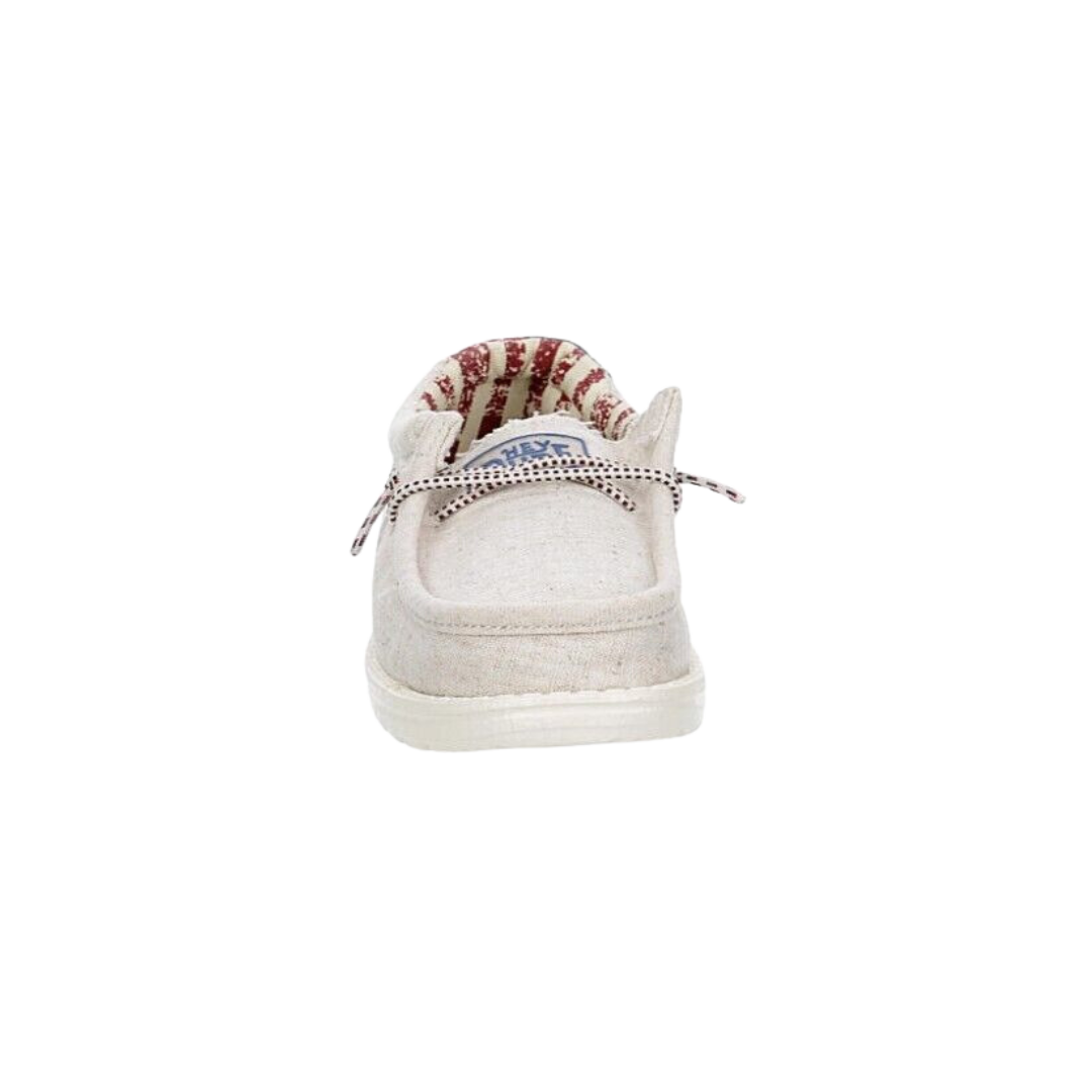 Hey Dude Men's Wally Off Patriotic White Shoes