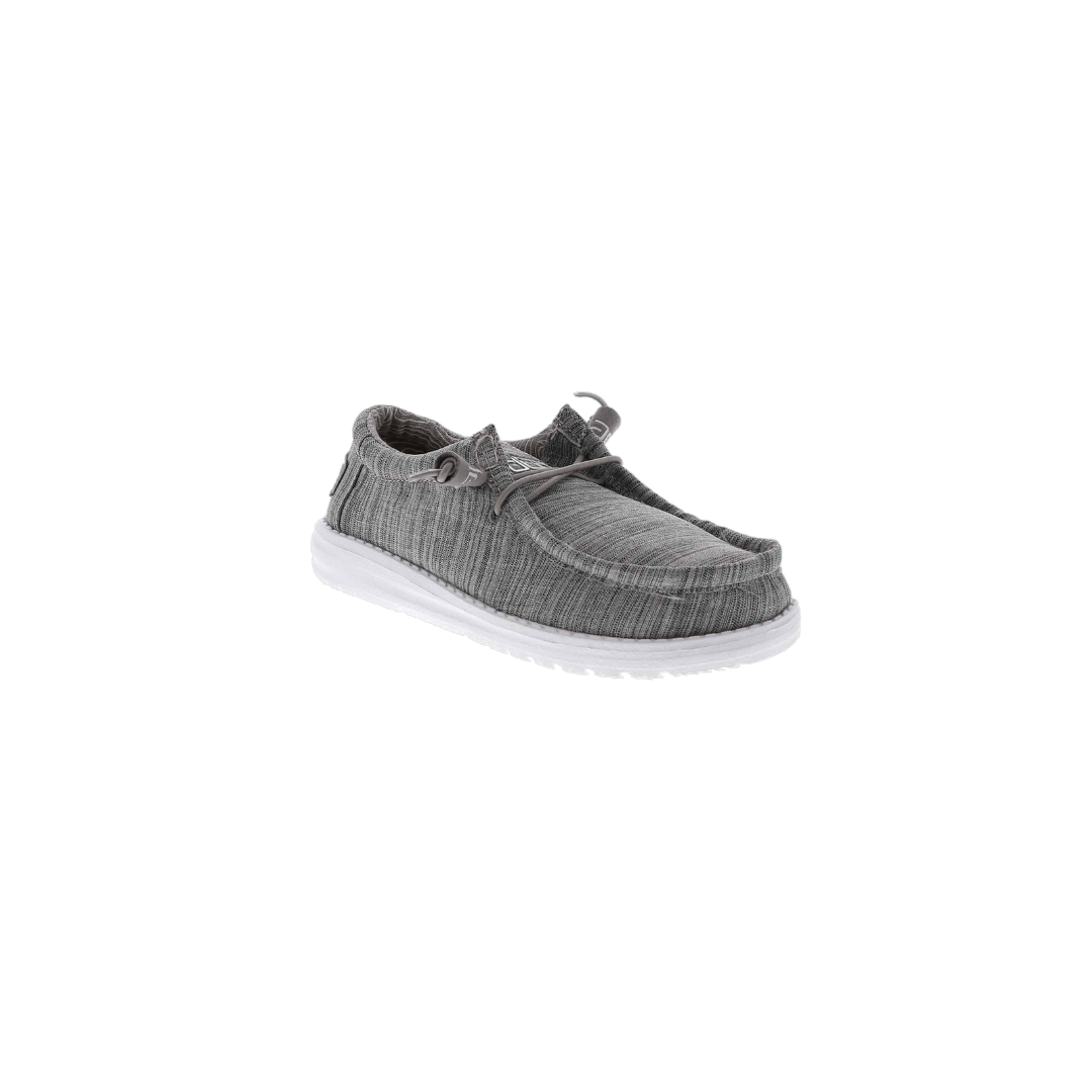 Hey Dude Youth Boy's Wally Linen Slip Grey Shoes