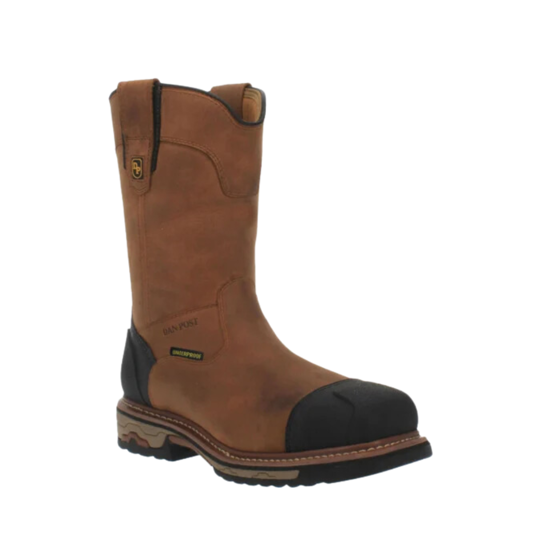 Dan Post Men s Tan Saddle Owen Waterproof Work Boot Western Style Steel Toe