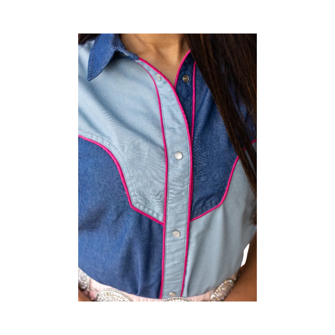 Southern Grace Women's Howdy Partner Denim Button Up Shirt