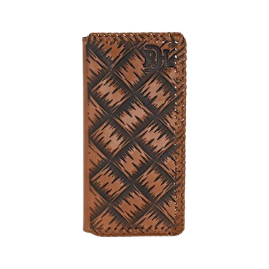 Red Dirt Men's Basketweave Leather Brown Wallet