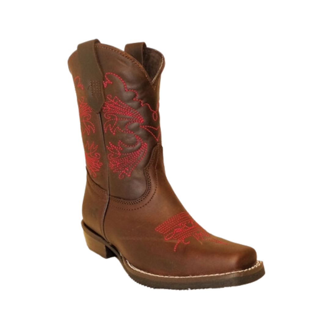 International M Youth Girl's Pecos Western Brown Boots