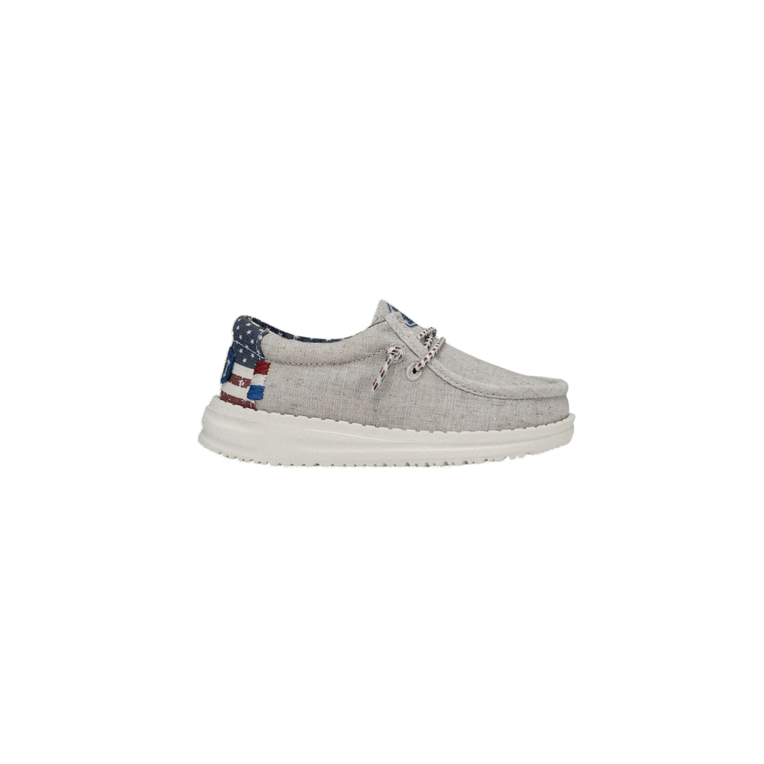 Hey Dude Kid's Wally Gray Patriotic Shoes