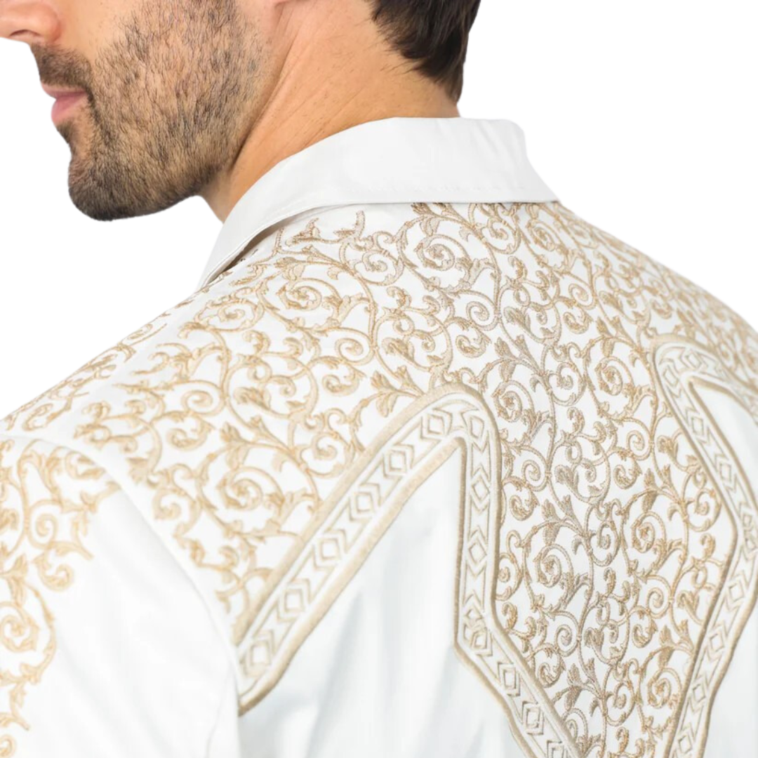 Platini Men's Embroidery Fashion Beige Blazer
