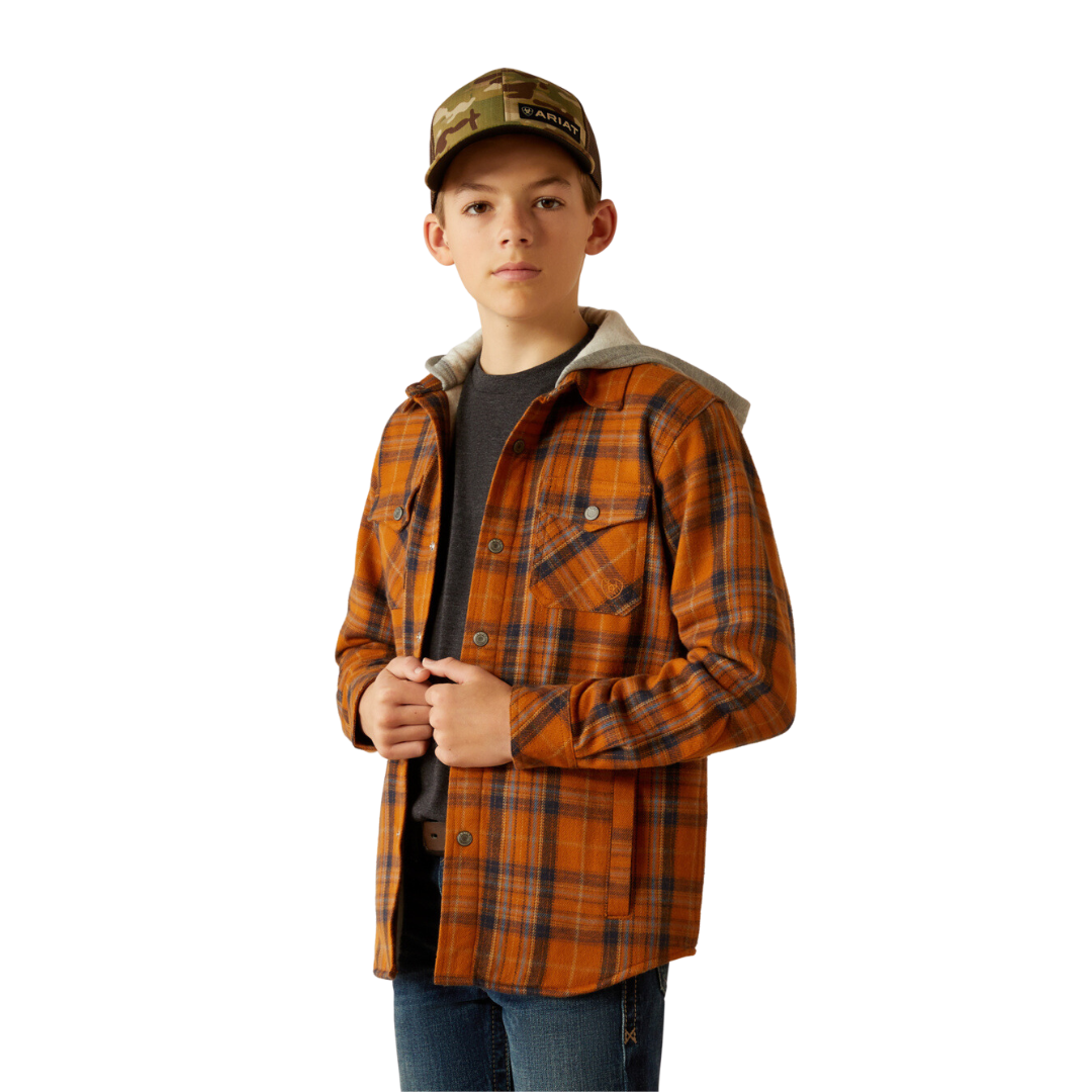 Ariat Youth Boy's Harvey Retro Roasted Pecan Yellow Jacket
