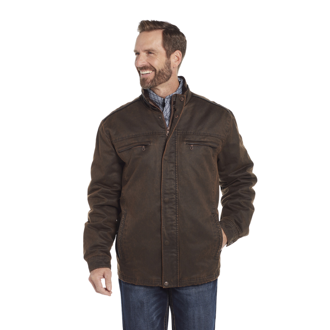 Cripple Creek Men's Enzyme Washed Snap Zip Pinecone Jacket