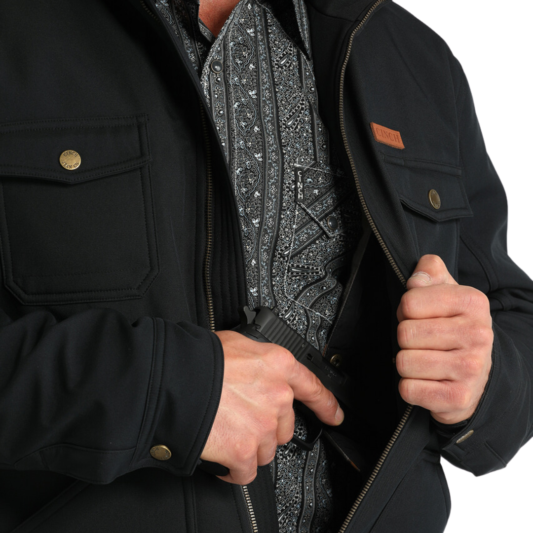 Cinch Men's Conceal Carry Solid Black Jacket