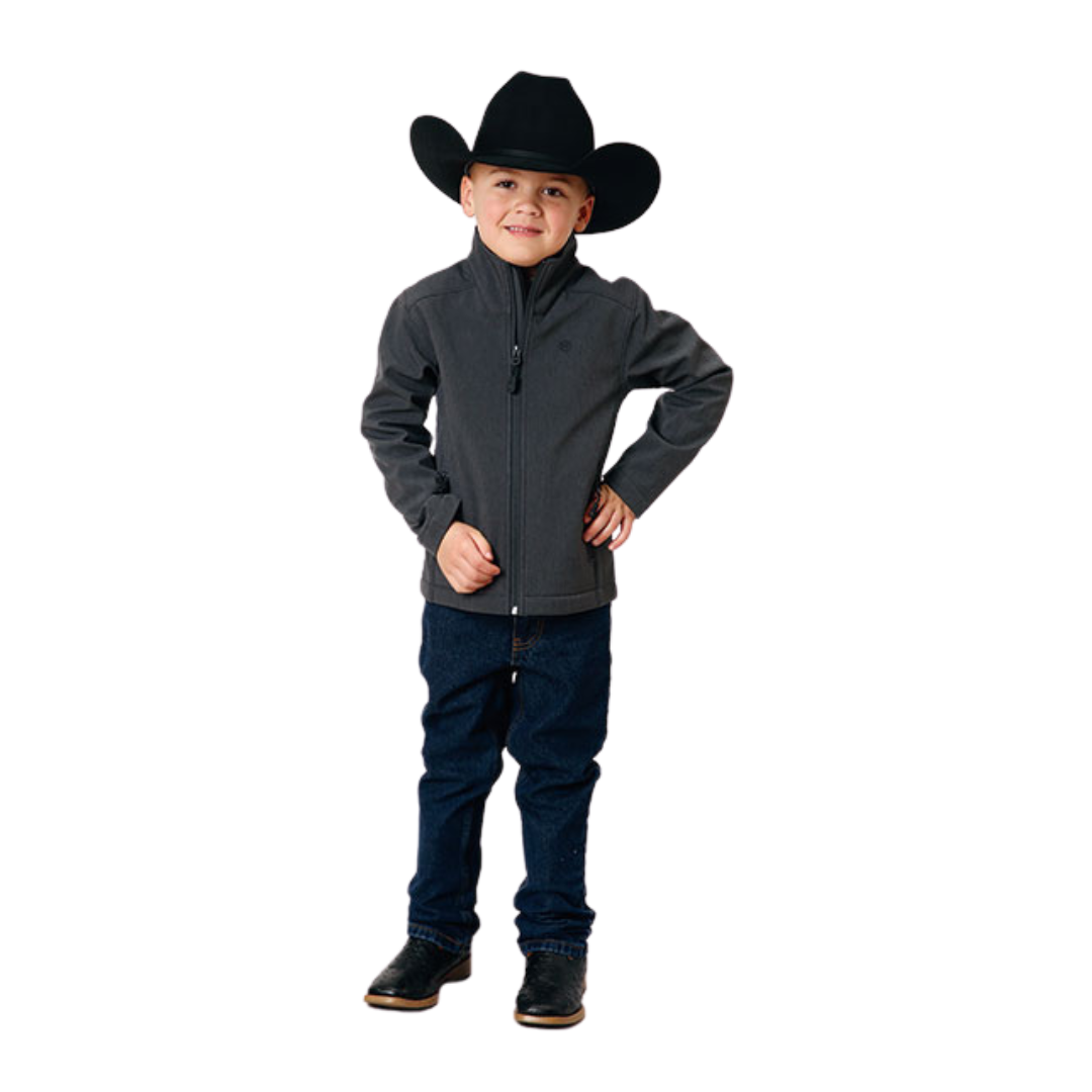 Roper Youth Boy's Heather Soft Shell Tech Grey Jacket